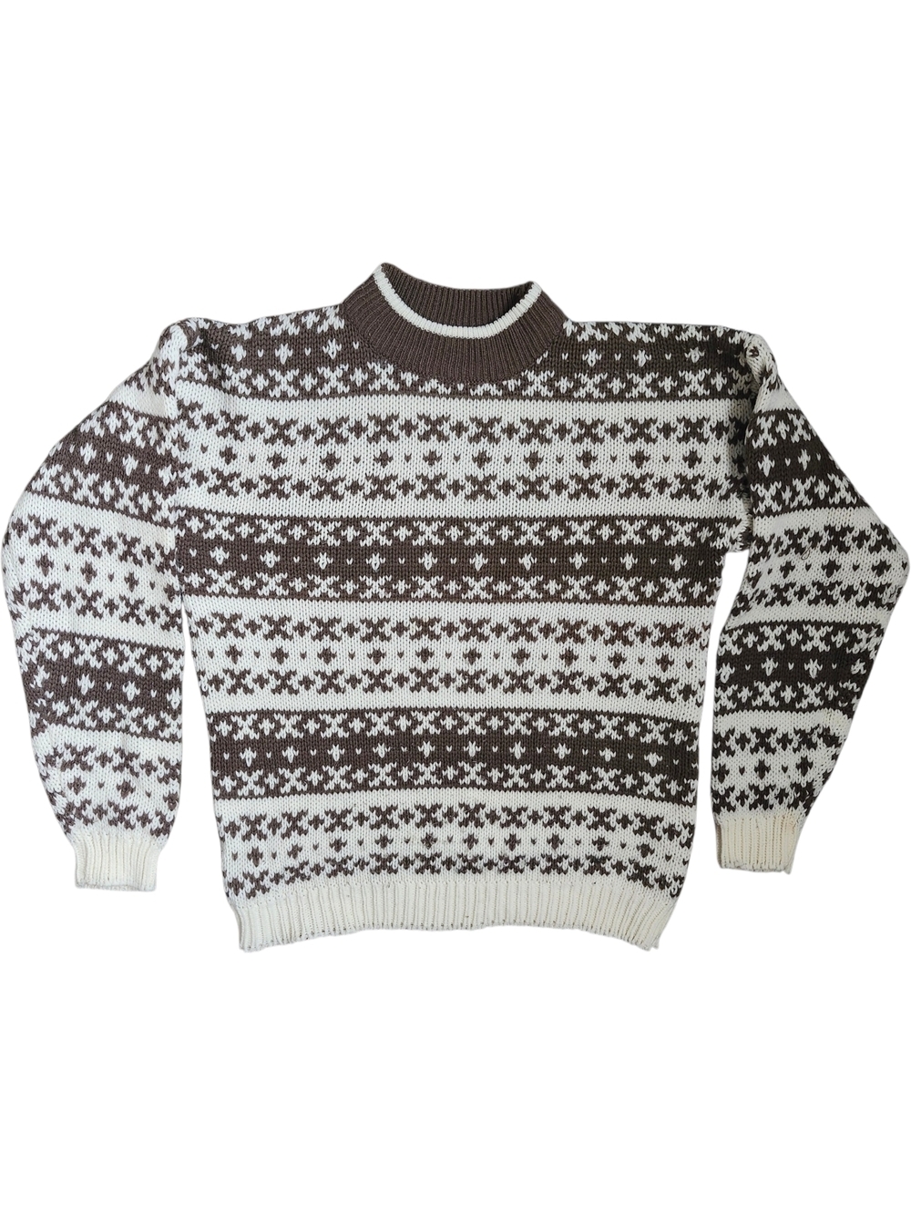 Vintage Fair Isle Sweater Brown & Cream